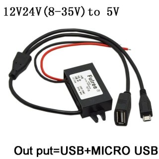 AU GPS Set 12/24V auf 5V Ladeadapter USB Winkel Spannungswandler Inverter f 